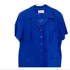 Jessica Howard Blue Suede Cloth Dress Size 20